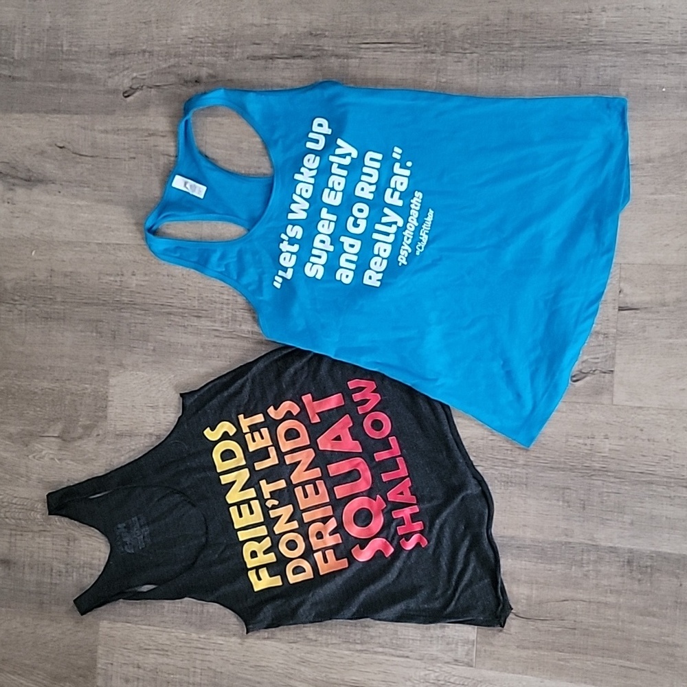 Motivational work out racerback tank top lot